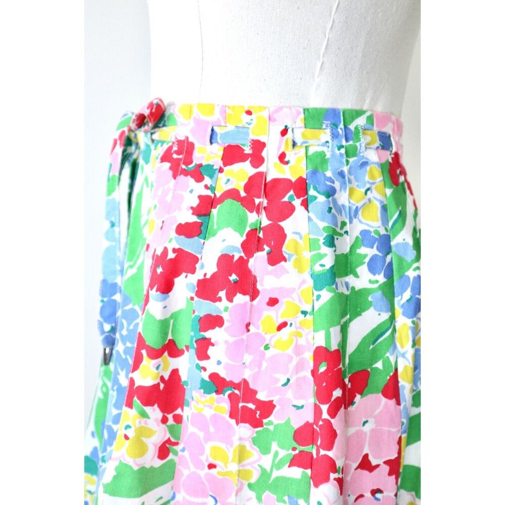 Vintage 1970s Buffy Buffington Size XXS A-Line Skirt Painterly Floral Print - Picture 6 of 10